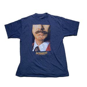 Anchorman 2 The Legend Continues Shirt Mens Size 2XLT Navy Blue Short Sleeve